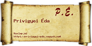 Privigyei Éda névjegykártya